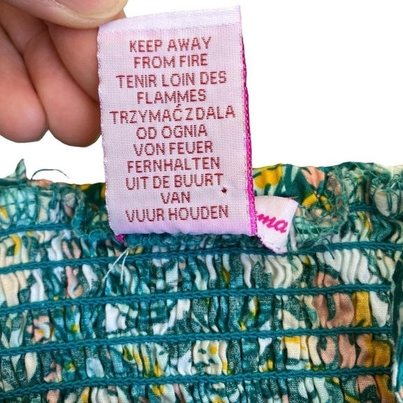 Tommy Bahama Girls Smocked Tank Romper Green Pink Tropical Print Sz 4T - Picture 13 of 15